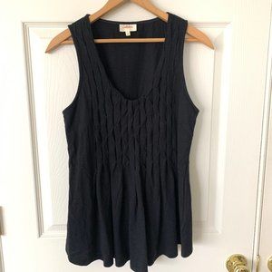 Anthropologie Deletta Twisted Pleats Tank in Black